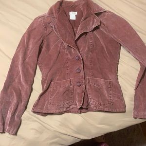 Charlotte Russe Burgundy Corduroy Button Up Jacket Size M